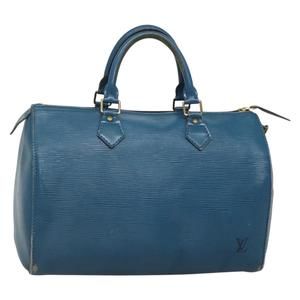 LOUIS VUITTON Epi Speedy 30 Hand Bag Toledo Blue M43005 LV Auth 134780